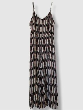 Molly Bracken Wide Leg Geometric Jumpsuit Strappy Black Red Yellow Size S